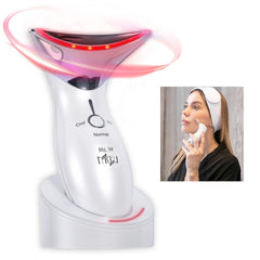 Ms.W red light neck and face massager front view for daily use and relaxation.