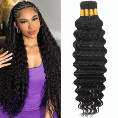 MsDanna 20-inch deep wave braiding hair for voluminous boho styles.