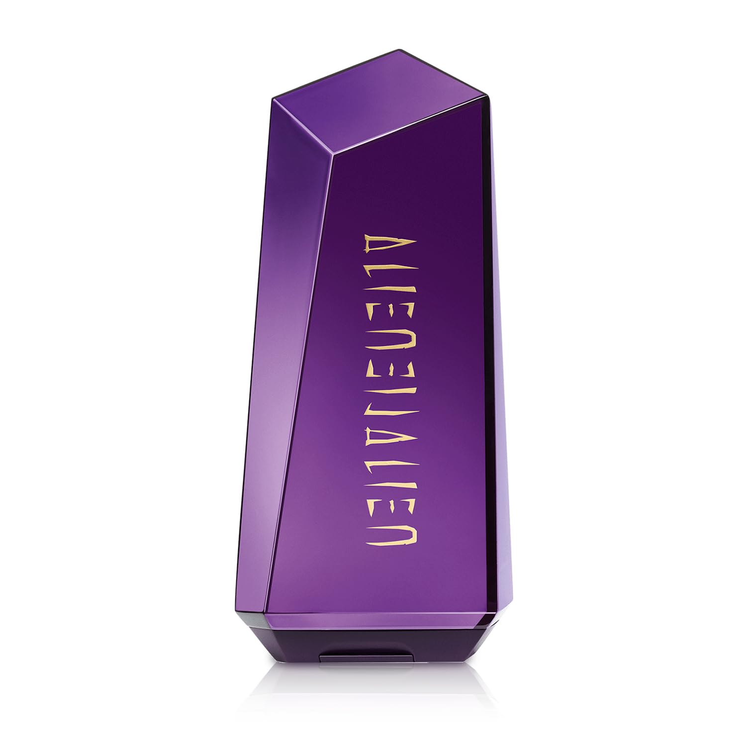 Mugler Alien body lotion bottle bathed in sunlit glow for radiant skin