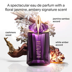 Mugler Alien EDP bottle image, showcasing a floral-woody fragrance for versatile occasions.