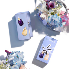 Mugler Alien Goddess mini set bottle back, packaging suggests premium gifting experience.