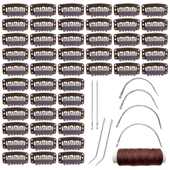MUIIGOOD 32mm hairpieces snap clips for secure wig extensions.