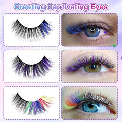 MUIIGOOD green 14mm colorful cluster lashes for enhanced everyday color.