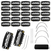 MUIIGOOD 32mm 6-teeth wig clips with rubber grip for secure extensions.