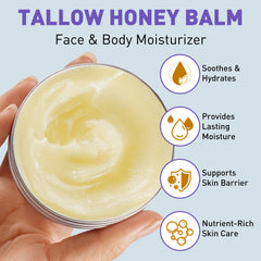 Mulukiss grass-fed tallow honey balm pack highlighting natural skincare.