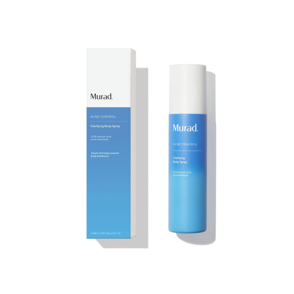 Murad Clarifying Body Spray bottle shown for clearer pores.