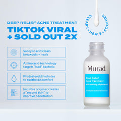 Close-up of acne-affected area showing serum targeting a deep breakout for faster relief.