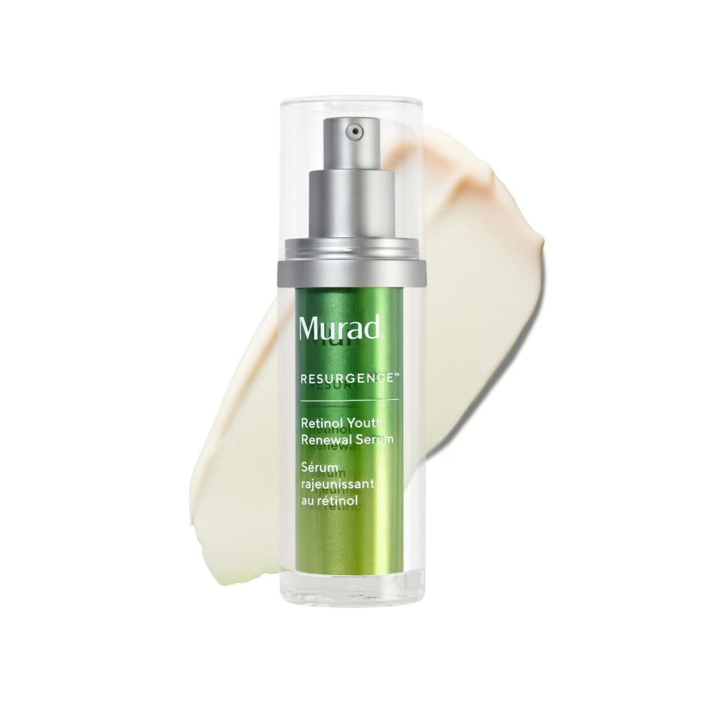 Murad Retinol Youth Renewal Serum bottle close-up for smoother, firmer skin.
