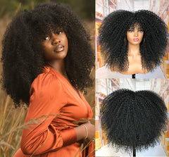 MURAMURA HAIR Afro kinky curly wig adds volume with comfortable 300g weight.