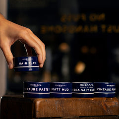 Murdock London Sea Salt Paste applying hands for even distribution