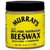 Murray's beeswax 4oz tin for versatile hair styling and end sealing.