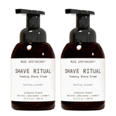 Muse Apothecary foaming shave ritual bottle with hydrating formula for sensitive skin