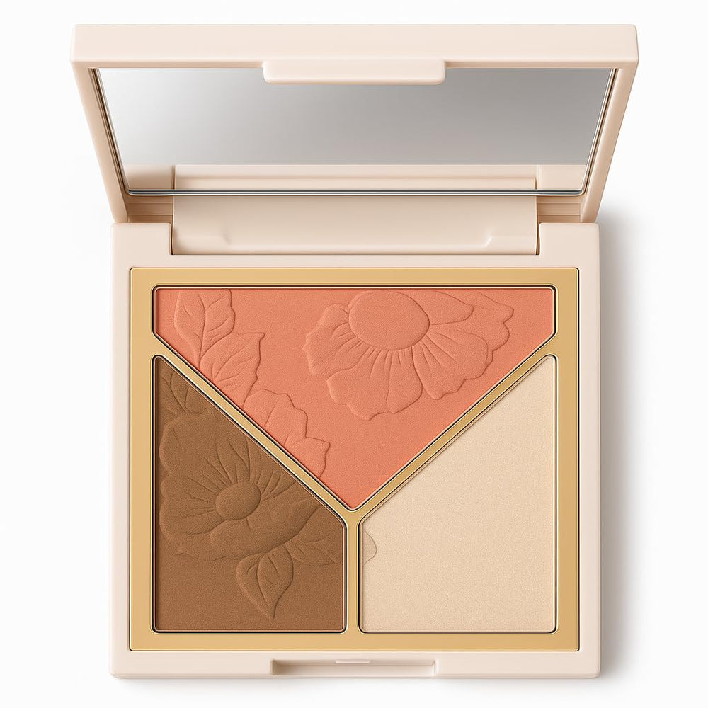 Musoxian 3-in-1 highlighter palette full kit for versatile glow