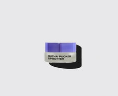 MUTHA Pucker Lip Butter Clear swatch showing smooth lips and moisture