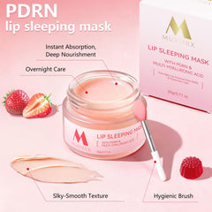Muxmrx lip mask applicator shown for mess-free nightly use.