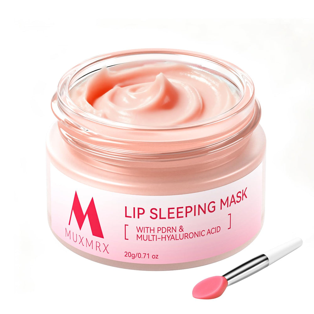 Muxmrx PDRN lip mask jar closeup for deep hydration.