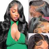 muzijet 30-inch lace front wig close-up shows natural texture and subtle shine