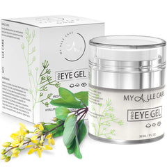 My Alle Care Eye Gel bottle pump hydrates the under-eye area.