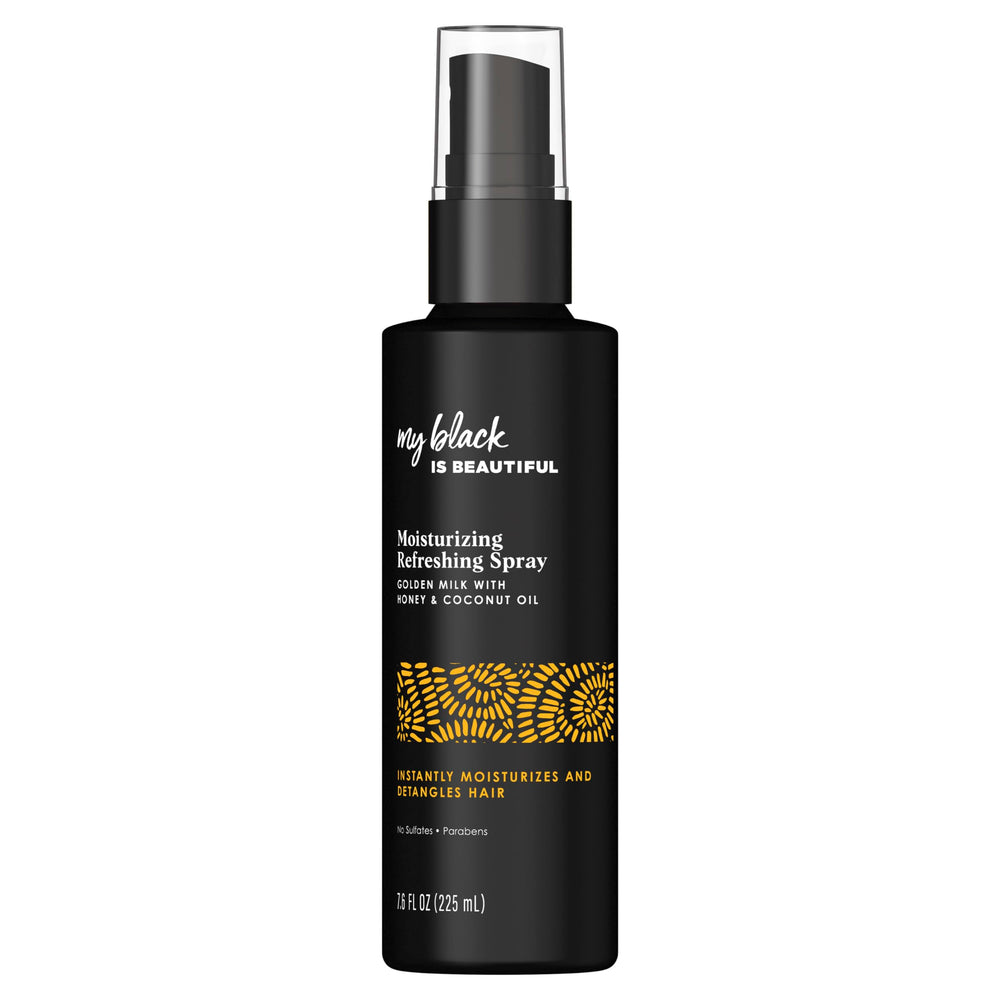 MY BLACK IS BEAUTIFUL Moisture Luxe Detangling Spray bottle pour for easy detangling and shine