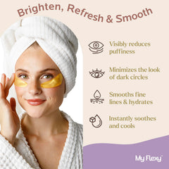 My Flexy hyaluronic acid collagen peptides eye patches hydrate and smooth skin.