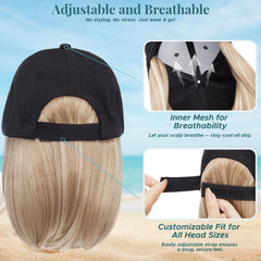 MY-LADY hat wig natural-blend-detail shows seamless integration with real hair.