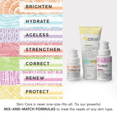 MyCHELLE Fruit Enzyme Scrub texture closeup illustrating exfoliation with antioxidants.