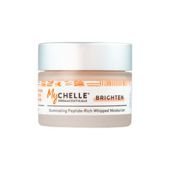 MyCHELLE Illuminating Peptide-Rich Whipped Moisturizer jar closeup for lightweight daily hydration