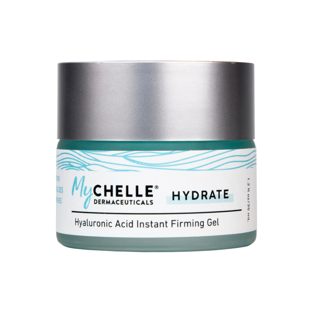 MyChelle Instant Firming Gel bottle ready for daily hydration and skin resilience.
