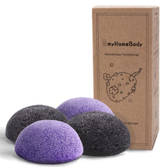 MyHomeBody konjac sponges 4-pack lavender infused for gentle cleansing