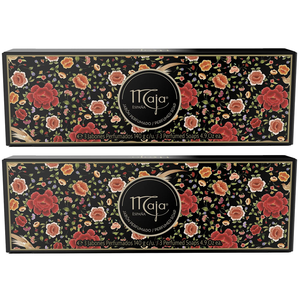 Myrurgia Maja soaps front view showing three bars for everyday cleansing.