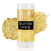 Mysense Gold Body Glitter Stick close-up of fine glitter and sequins for vibrant shine.