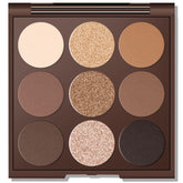 MYSTER ROSEY Neutral Eyeshadow Palette front cover with nine matte nude shades for natural looks