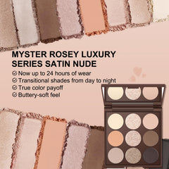 MYSTER ROSEY palette with mirror for precise on-the-go application.