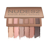 MYSTER ROSEY Nudes 2 Series palette front view showing six nude shades for versatile looks.