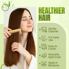Mystère Beauté rosemary conditioner bottle emphasizes nourishing, silky hair after use
