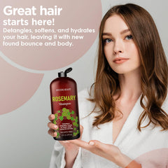 MYSTÉRE BEAUTÉ Rosemary Shampoo lather suggests invigorating wash and volumizing effect.