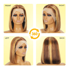 Mysyty Highlight Bob Wig back view shows full density and bounce.