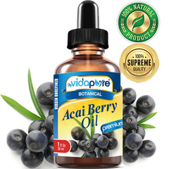 MYVIDAPURE Acai Berry Oil application on hair for shine and scalp care.