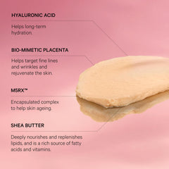 MZ SKIN Intensive Bio-Placenta Eye Cream close-up texture showing hydration