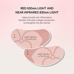 MZ SKIN LightMAX MiniPro Eyeconic LED patch applied under the eye area for fine-line care