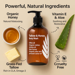 MZXDXZE Tallow and Honey Body Wash lather texture in action for hydration