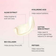 MZ SKIN The Light Moisturiser application close-up shows smooth dispensing for skincare mornings.