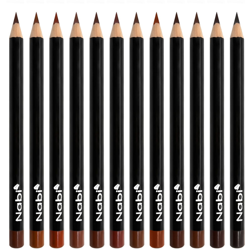 Nabi lip liner set 12 shades swatches show versatile tone range for every look.