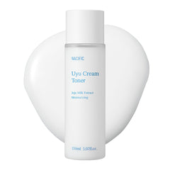 NACIFIC UYU Cream Toner bottle-pour showing immediate hydration for daily use