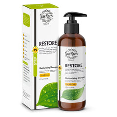 Nae Nae's Naturals Restore moisturizing shampoo bottle showing hydration for scalp comfort