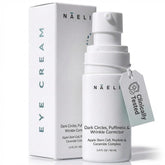 NAELI eye cream bottle with apple stem cell complex for firming under-eye skin.