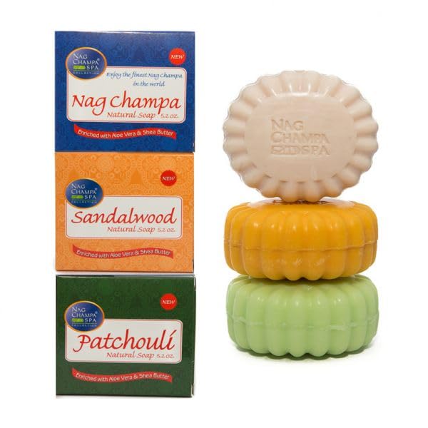 Nag Champa Spa Collection gift set with six bars, ideal for gifting and daily cleansing.