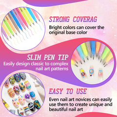 Hand applying nail art pens at home for a DIY manicure