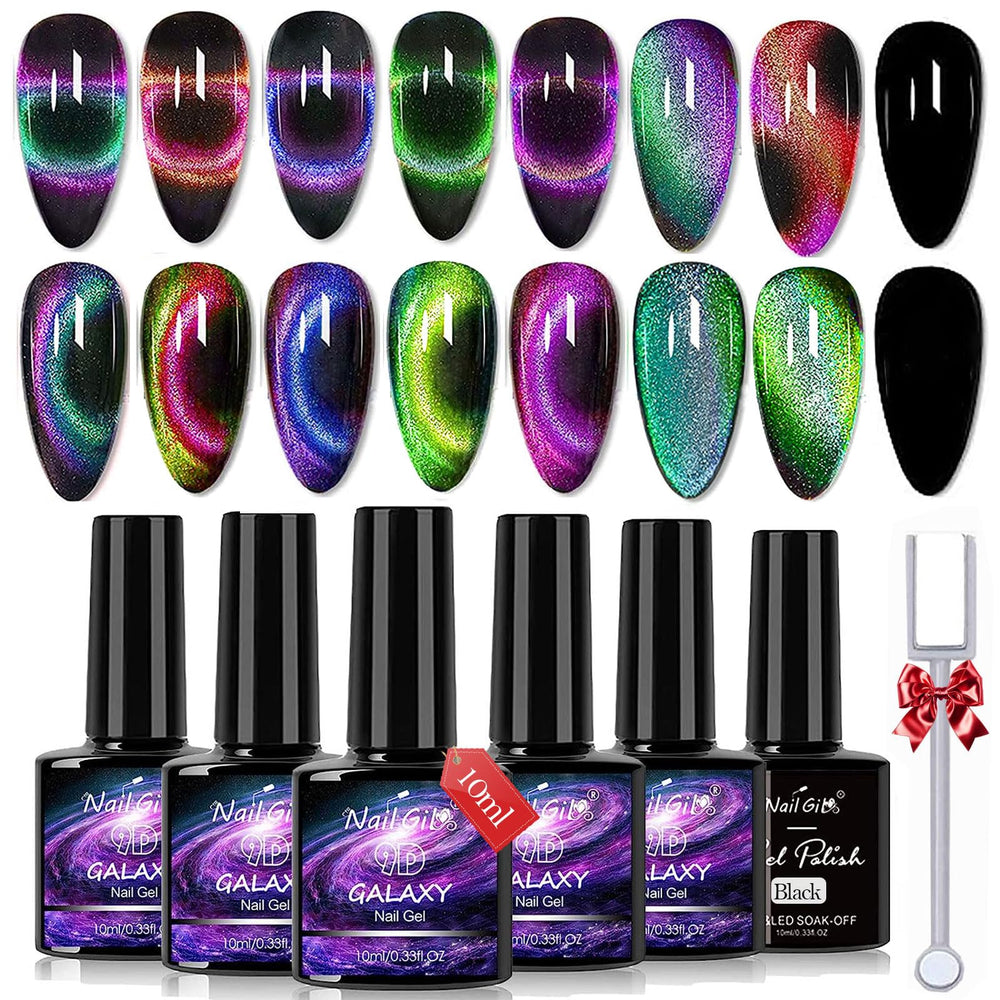 NAIL GIL Cat Eye Gel Polish with magnet stick for salon-grade magnetic cat-eye effect