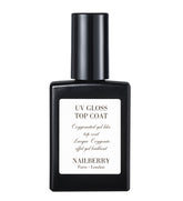 Nailberry UV Gloss Top Coat bottle close-up showing high-gloss finish